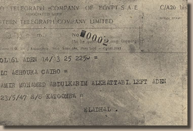 1947 - Telegram from Eladhal
